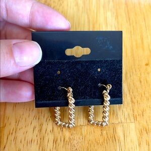 Elegant Gold Twisted Hoop Earrings